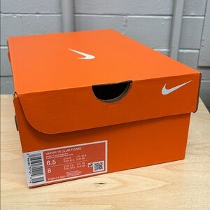 Empty Nike Orange Shoe Box with White Swooshes Size 6.5